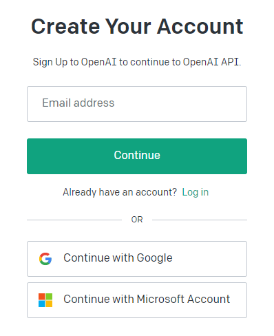 OpenAI - Hesap oluşturma